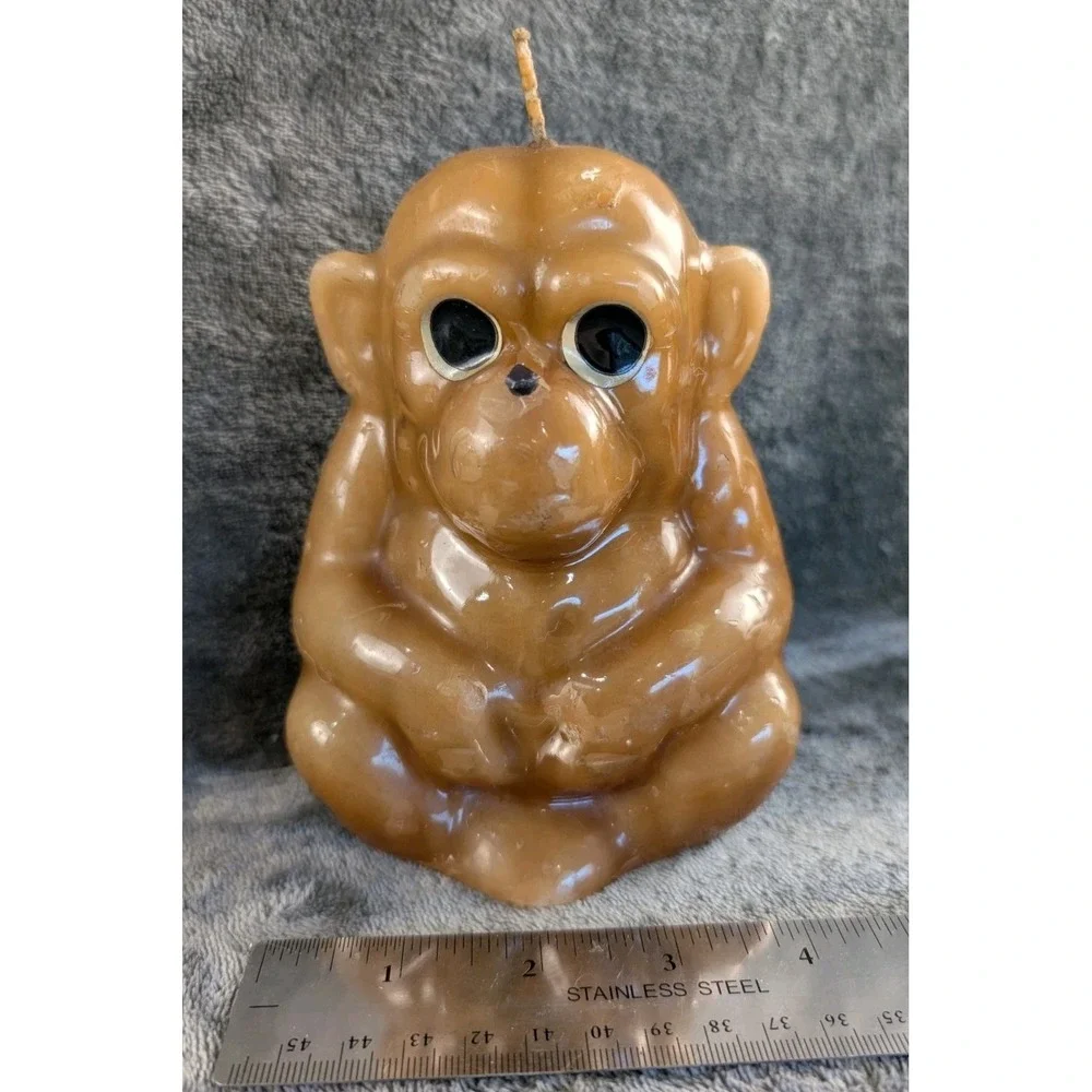 Monkey Candle Figurine Novelty Candle Unique Home Decor Gift Idea White Elephant